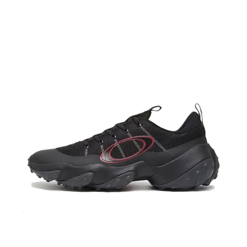 Oakley Edge Fle Cushioned Slip Resistant Abrasion Resistant Low Top Golf Shoes Men's Black Red-0