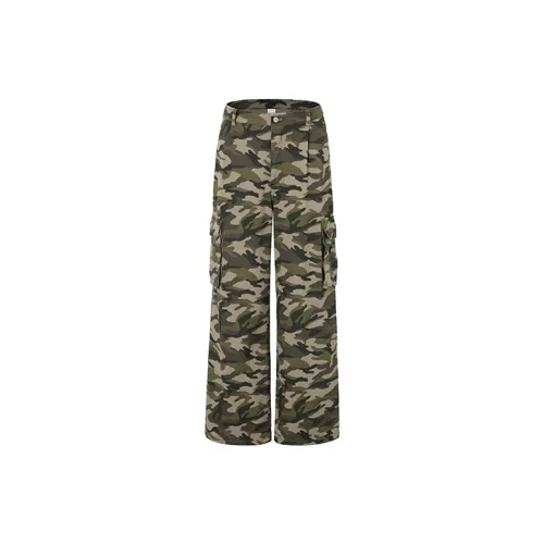 COUNTRY MOMENT Casual Pants Unisex Army Green Camouflage