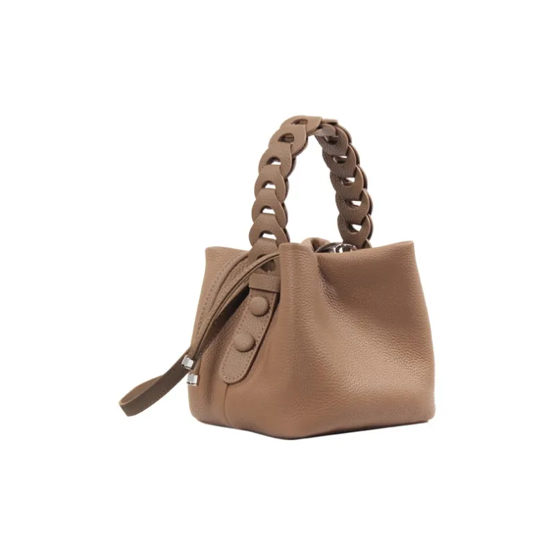 YOCAMU Top Grain Cow Leather Bucket Bag, Shoulder Bag, Crossbody Bag, Handbag Women's Multicolor-11
