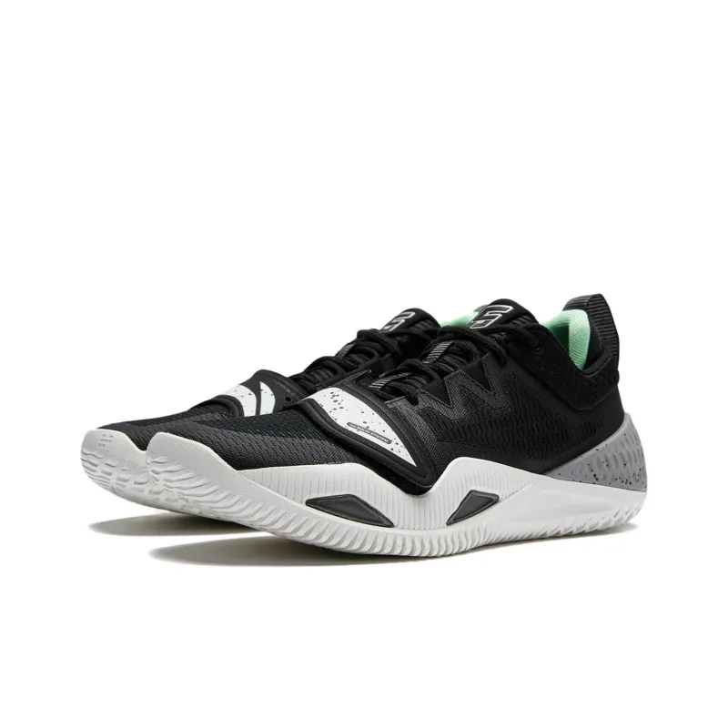 LINING Rage 2 Basketball Shoes Men Low Top Black White-2