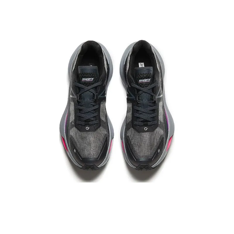 Anta Champion Series Swift Cushioning Low Top Running Shoes Men's Black Red-2