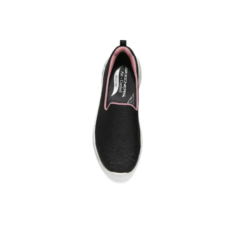 Skechers Cushioning, Wear Resistant Low Top Casual Shoes Women's Black Pink-3