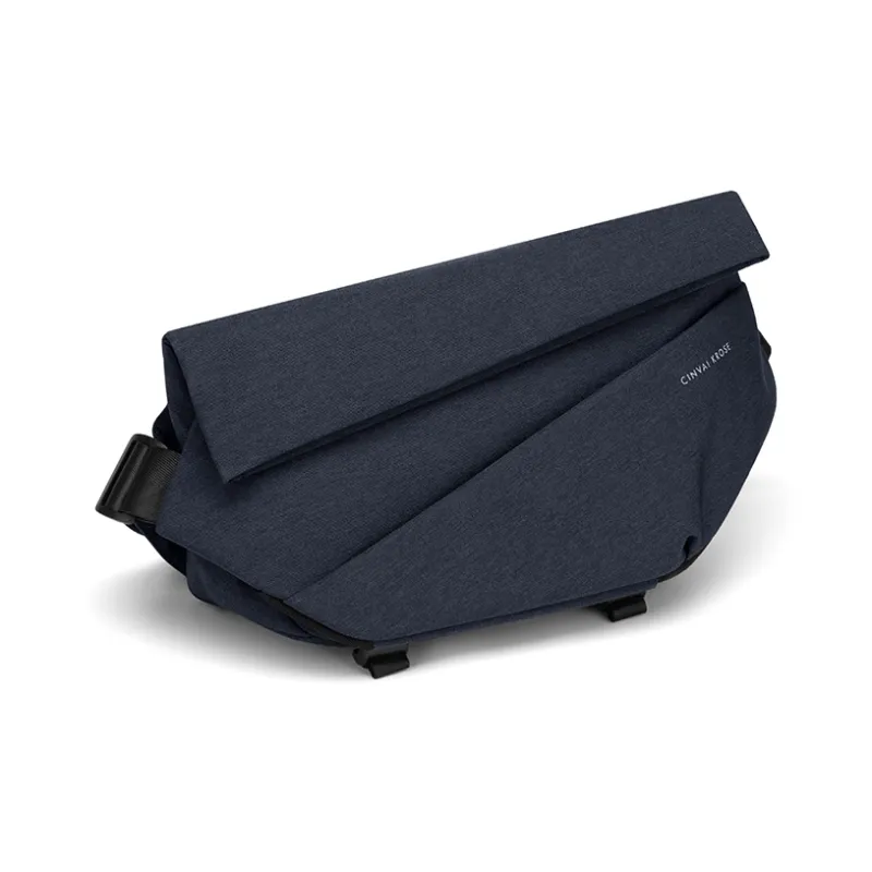 CinvaiKrose Nylon Fabric Shoulder Bag, Crossbody Bag, Sling Bag, Messenger Bag Medium Size Men's Denim Blue/Black/Gray-1