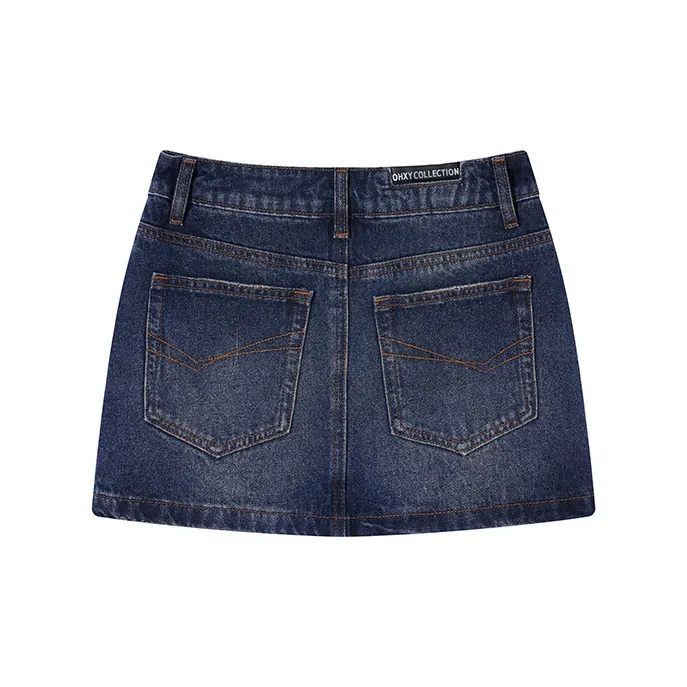 Ouyang Denim Short Skirts Women's Vintage Blue-1