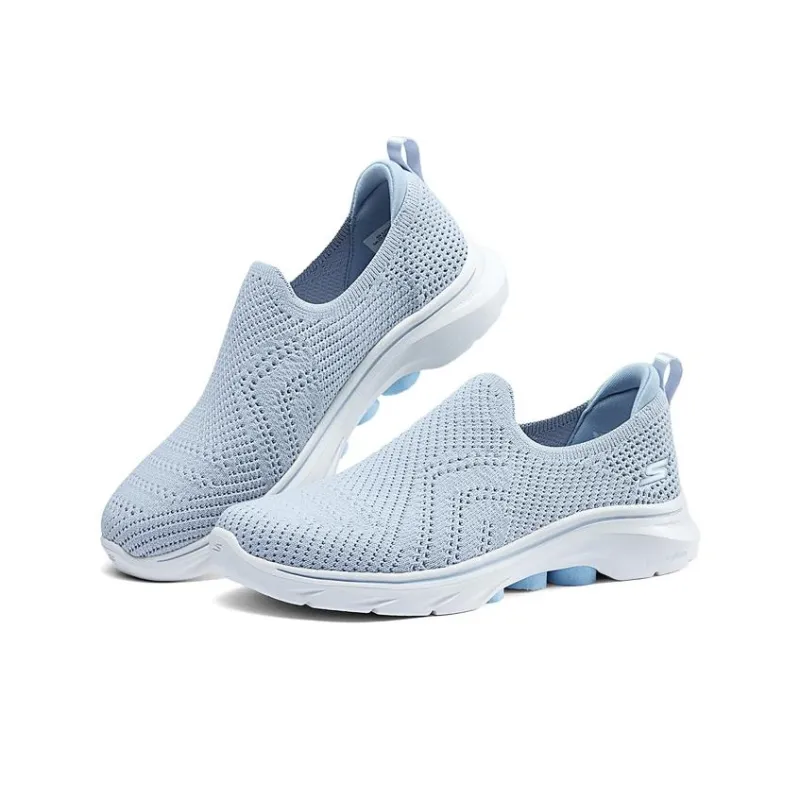 Skechers Cushioned Wear Resistant Lightweight Low Top Casual Shoes Women's Light Blue-1