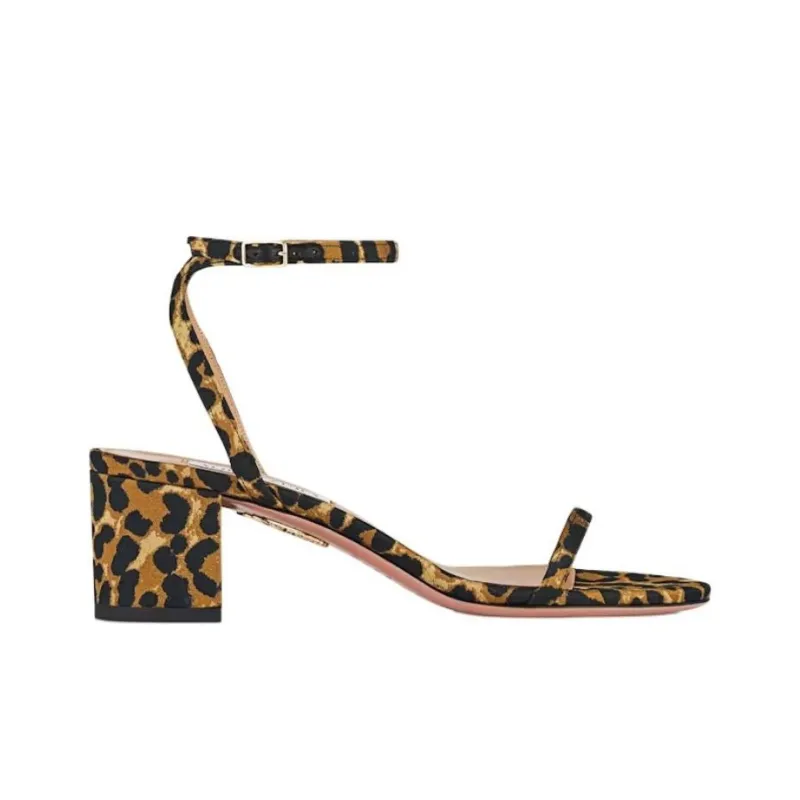 AQUAZZURA Olie Strap Sandals 5cm Women's Brown Black-1