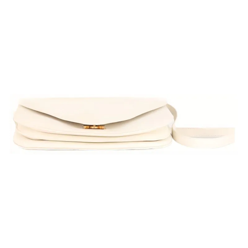 Bottega Veneta MOUNT Calfskin Envelope Bag Handbag Shoulder Bag Crossbody Bag Medium Size Women's White-3