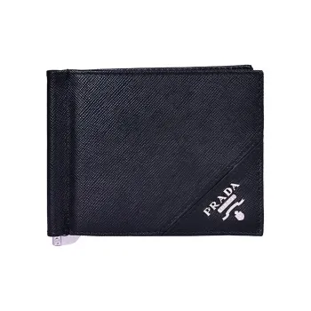 PRADA Leather Wallet Unisex Black