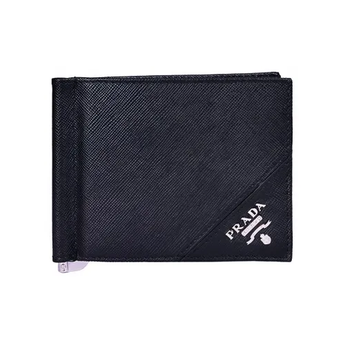 prada bag Leather Wallet Unisex Black