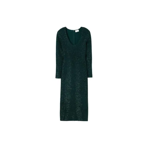 St. John Sequin-embellished V-neck Midi Dress