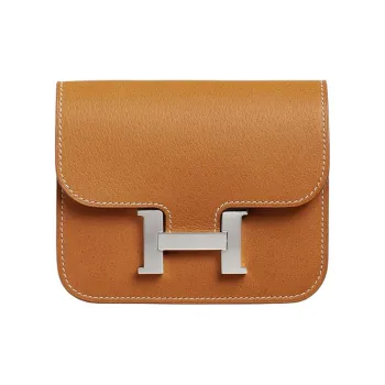 HERMES Constance Slim Pigskin Wallet Fanny Pack Women's 1H Toffee Brown