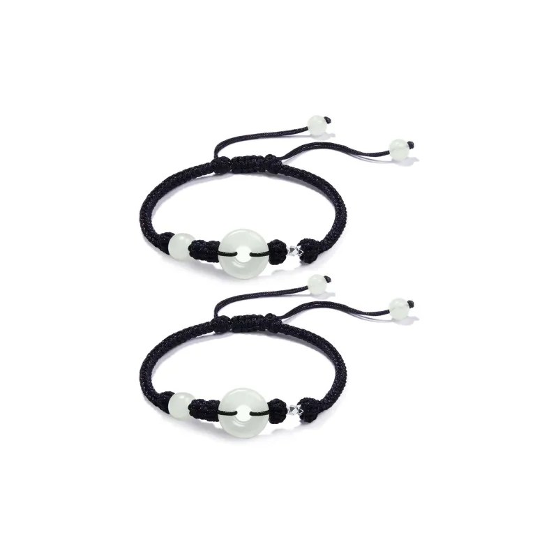 Far Mountain Joe Hetian Jade Bracelets Unisex Pale Greenish White Jade-1