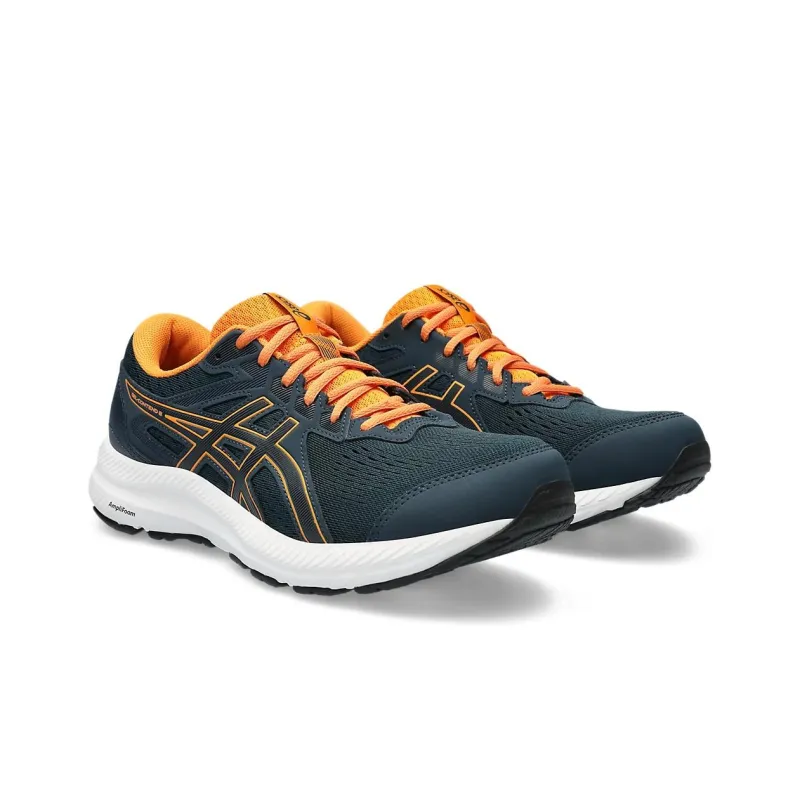 Asics Gel-Contend 8 Extra Wide Cushioning Wear-Resistant Low-Top Running Shoes Men's Blue Orange-2