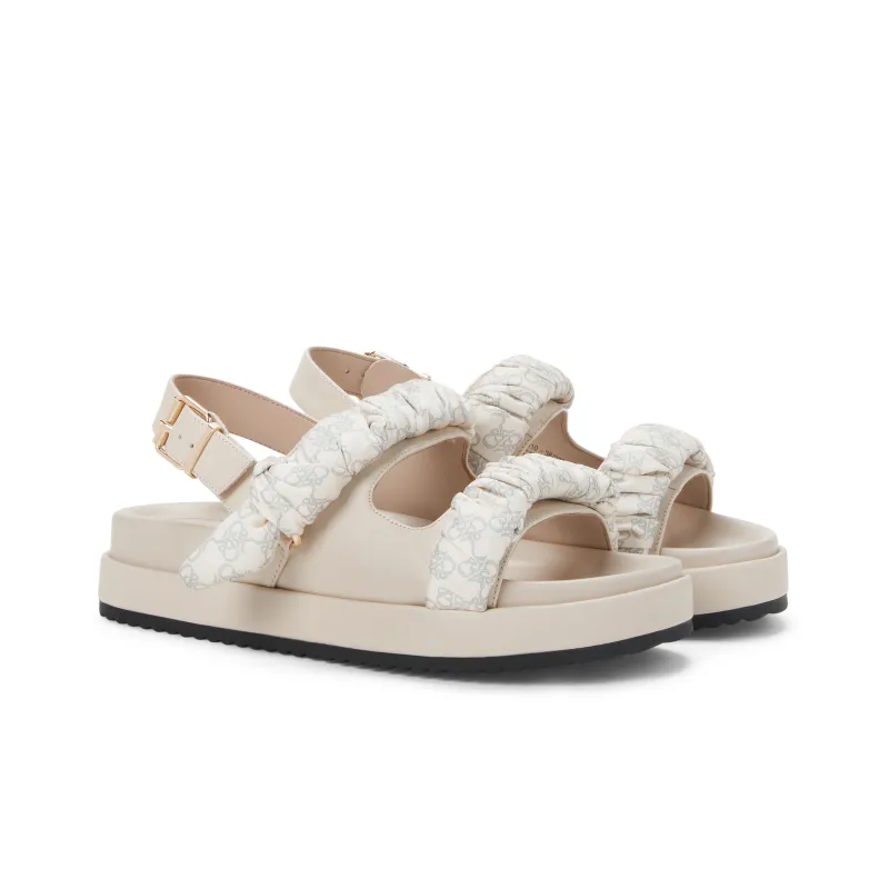 CHARLES&KEITH Small Ck One Strap Sandals 4cm Women's Chalk White/Black-1
