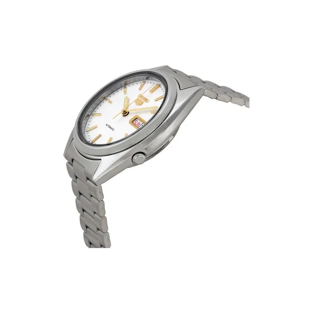 SEIKO Automatic Mechanical Movement Stainless Steel Strap Watch Men's Watches White Dial SNXG47-2