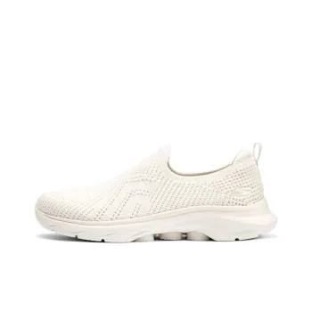 Skechers WOMEN'S GO WALK Cushioning Wear Resistant Breathable Lightweight Rebound Low Top Casual Shoes Women's Ivory