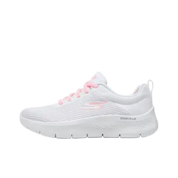 Skechers Go Walk Fle Wear Resistant Low Top Casual Shoes Women's White Pink