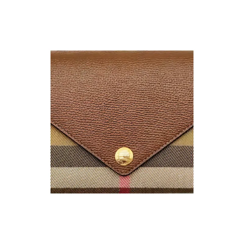 Burberry Canvas With Cow Leather Clutch Trumpets Women's Brown Multicolor-5