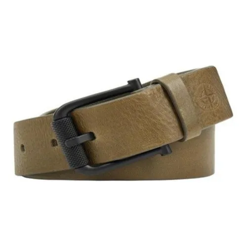 STONE ISLAND Badge Design Pin Buckle Leather Belts Unisex Brown