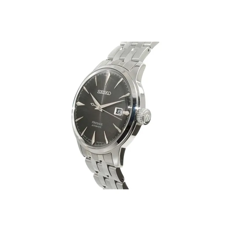 SEIKO Cocktail Series Mechanical Movement Stainless Steel Strap Watch Men's Watches Black Dial SRPE17J1-2