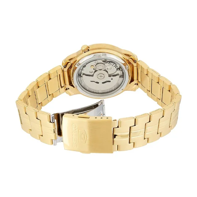 SEIKO Automatic Mechanical Movement Stainless Steel Strap Watch Men's Watches Gold Dial SNKK76-3