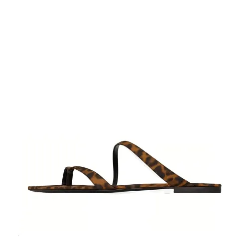 SAINT LAURENT Tanger Leopard-print Slides