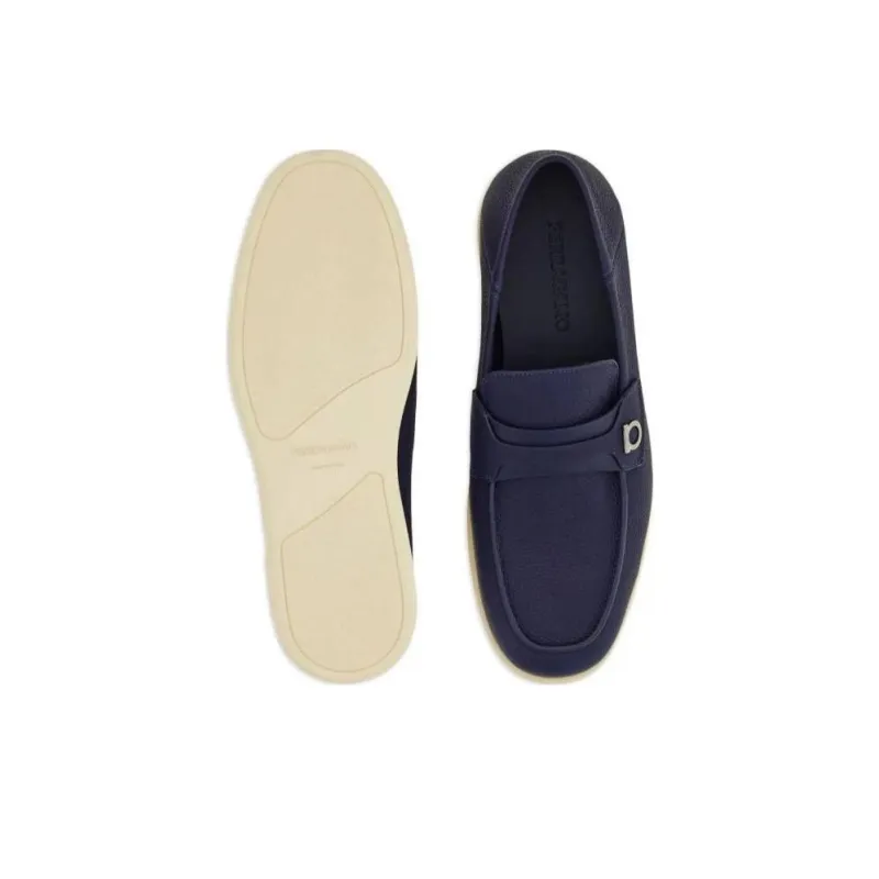 FERRAGAMO Gancini-plaque Leather Loafers-4