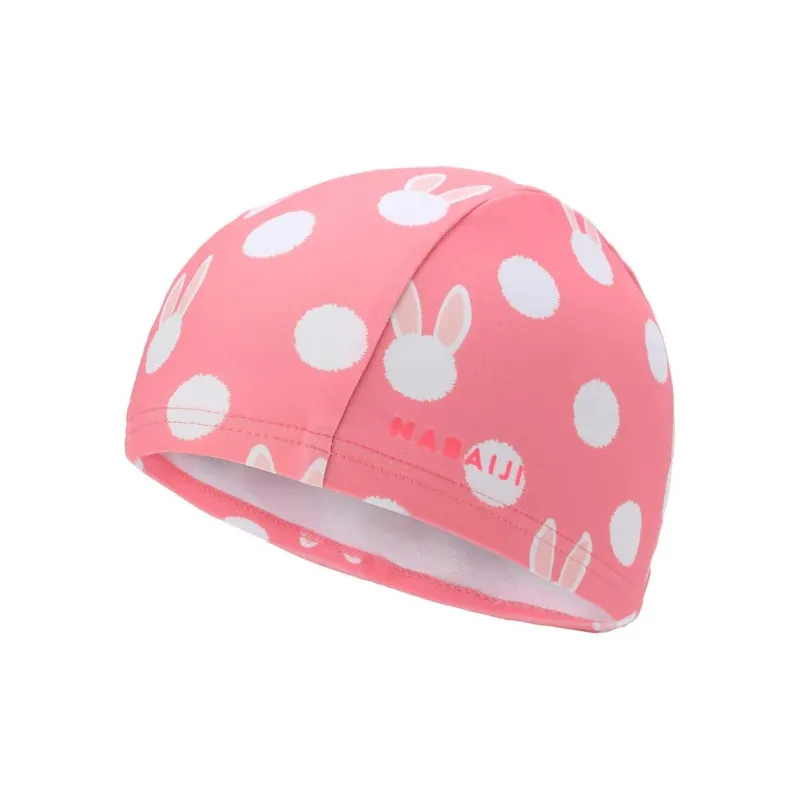 DECATHLON Swimming Caps Waterproof Material Swim Kids' Rich In Elasticity Coral Pink-0