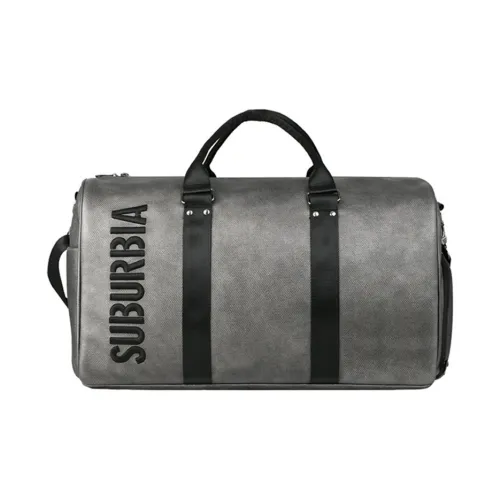 SUBURBIA PU Gym Bag Carry-on Bag Swim Bag Travel Bag Medium Size Men's Silver