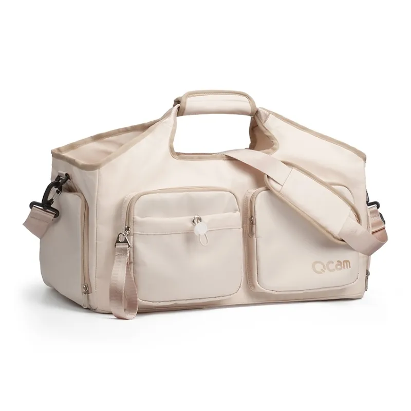 LOVERPUSS Nylon Gym Bag Medium Size Unisex Beige Beige Green-2