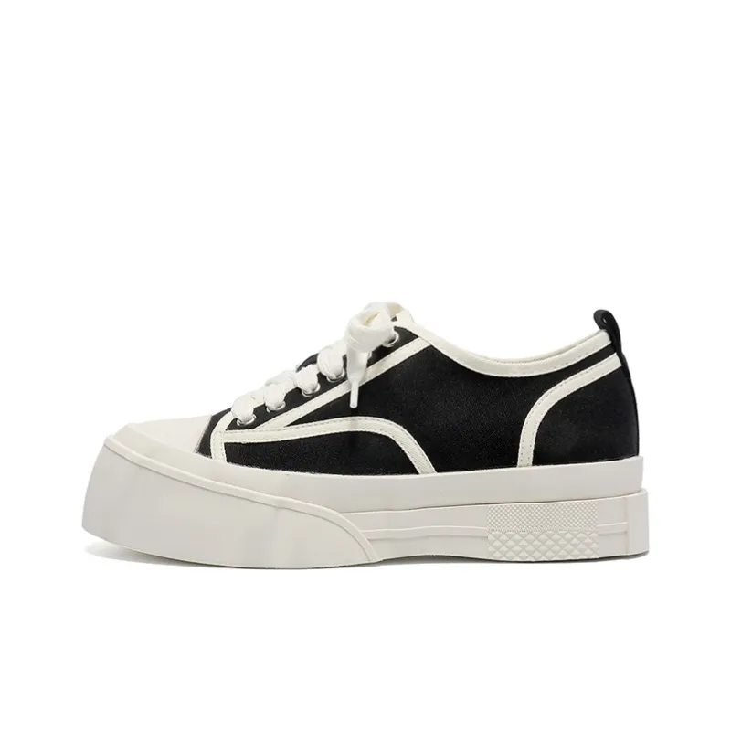GRACEGIFT Anti-Slip And Wear-Resistant Height Increasing Low-Top Canvas Shoes Women's-1