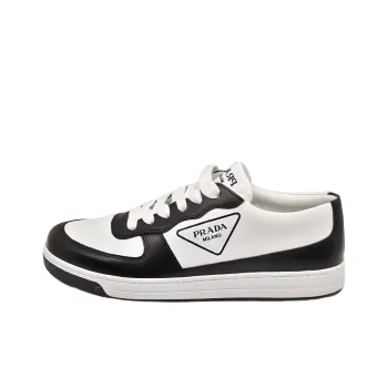 PRADA Low Top Skateboard Shoes Men's White Black