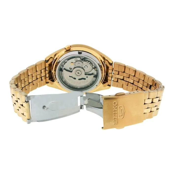 SEIKO Automatic Mechanical Movement Stainless Steel Strap Watch Men's Watches Gold Dial SNKL38-2