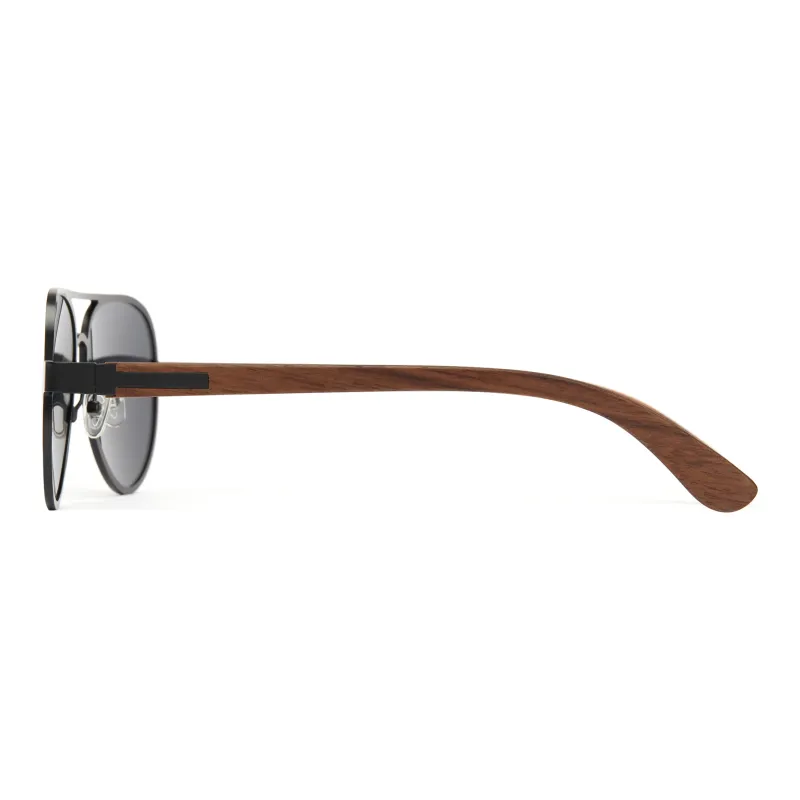 CYXUS Metal Wooden Aviator Sunglasses Women's-2