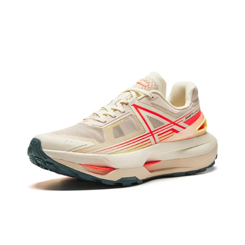 Anta Swift Cushioning Wear-Resistant Low-Top Running Shoes Men's Beige Red-1