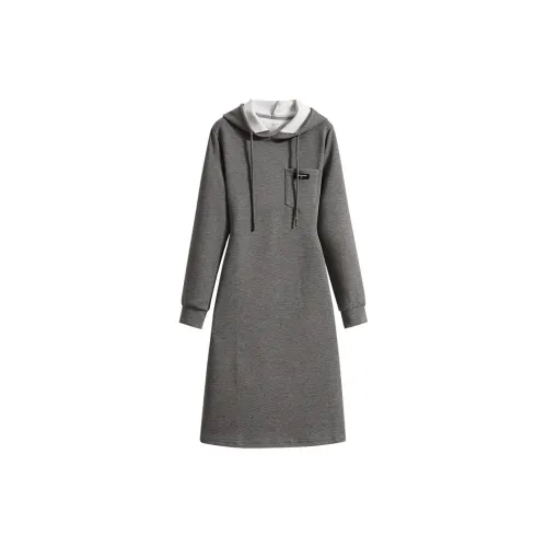 0571 family Long-Sleeved Dresses Women's Gray