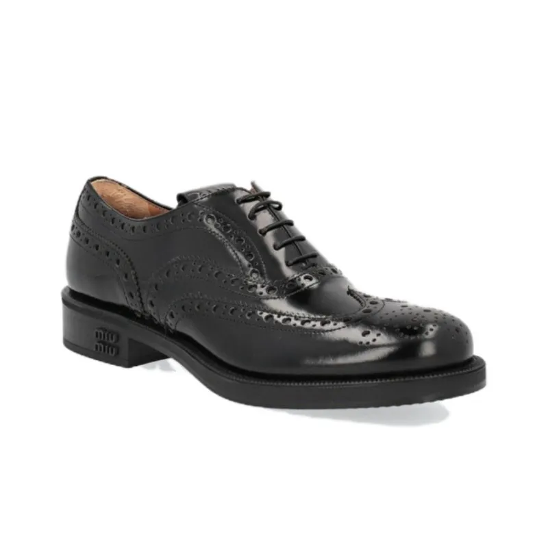 MIU MIU X Church's Leather Brogue Shoes-3