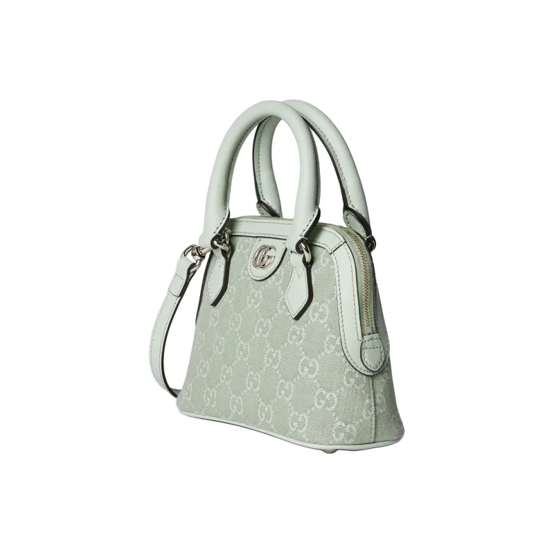 GUCCI Ophidia Denim With Leather Shoulder Bag Crossbody Bag Handbag Mini Women's Light Green-1