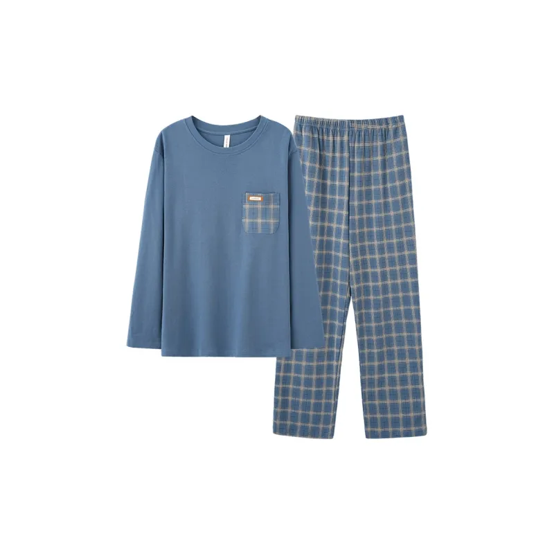 Ordifen Pajama Set Men's Navy Blue-0