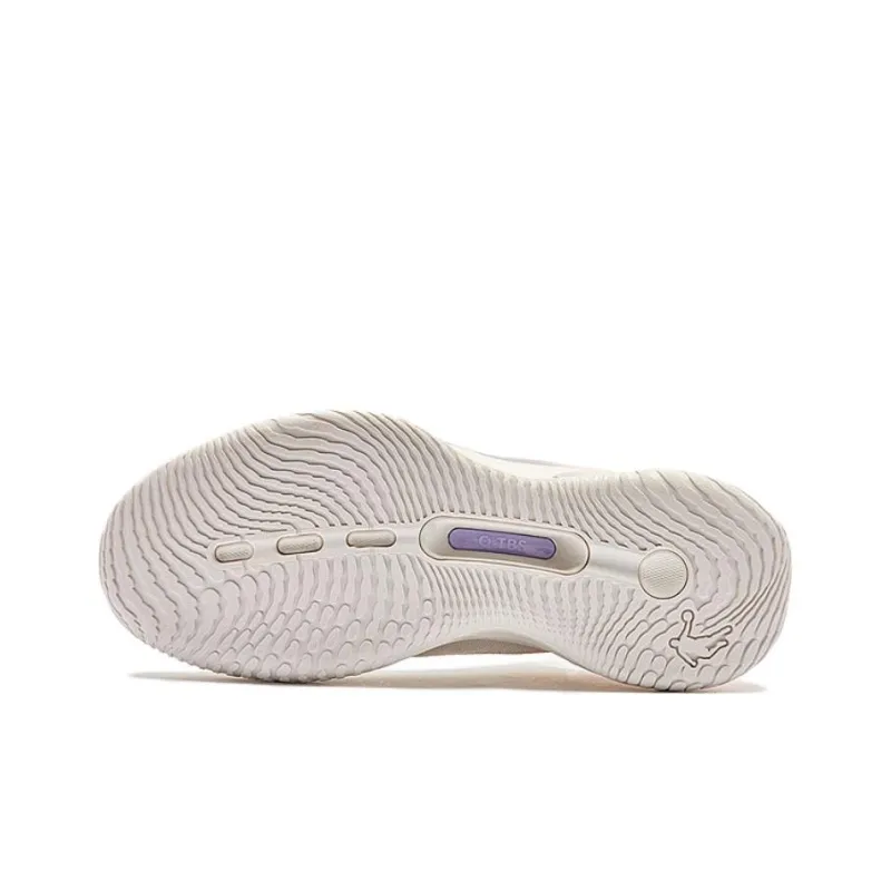 QIAODAN Wind Blade 4 Cushioned Slip Resistant Low Top Basketball Shoes Men's White Purple-6