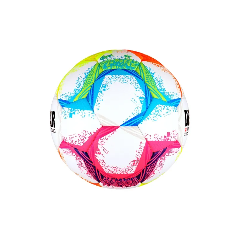 DERBYSTAR Size 5 Soccer PU Hand Stitched Soccer Ball Unisex White/Multicolor-1