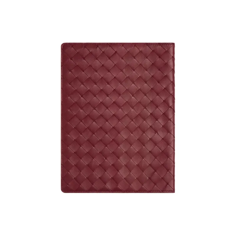 Bottega Veneta Intrecciato Calfskin Laptop Case Bag Accessory Tubas Men's Burgundy-1