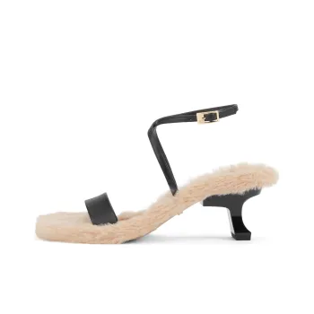 CHARLES&KEITH Small CK Strap Sandals 6.1cm Women's Black/Light Blue/Light Blue