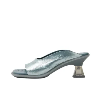 MIISTA Slip-Resistant Slide Slippers Women's Silver