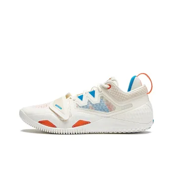 LiNing Rage 2 Cushioned Wear Resistant Supportive Lightweight Rebound Low Top Basketball Shoes Men's White Orange Blue