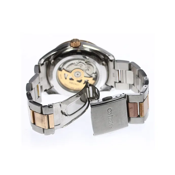 SEIKO Mechanical Movement Stainless Steel Strap Watch Men's Watches Black Dial SSA308J1-3