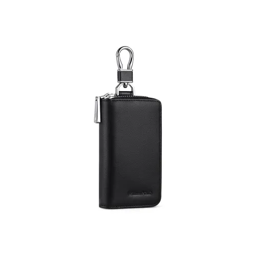 WilliamPOLO Top Grain Cow Leather Keychain Zip Closure Car Key Pouch Coin Purse Regular Men's Multicolor