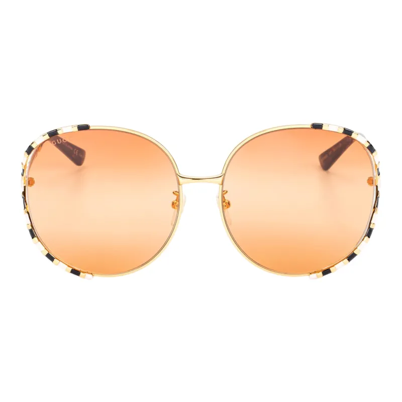 GUCCI Round Sunglasses Women's Gold-1