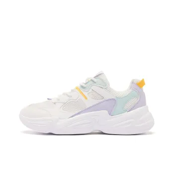 QIAODAN Lightweight Rebound Low Top Casual Shoes Women's White Purple