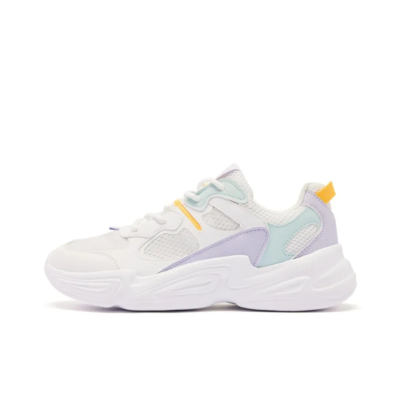 QIAODAN Lightweight Rebound Low Top Casual Shoes Women's White Purple-0